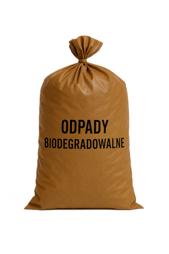 worek do selektywnej zbiórki, worek na odpady BIO, Odpady  Śmieci  Sortuj  Segregacja  Recykling  Czystość  Porządek  Ekologia, Brązowy worek (bioodpady): BIO  Odpady organiczne  Resztki  Kompost,