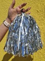 POMPON  Srebrno -Biały  średnica 40cm gruby i mięsisty