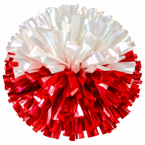 POMPON  BIAŁO - CZERWONY  DUŻY 40 cm