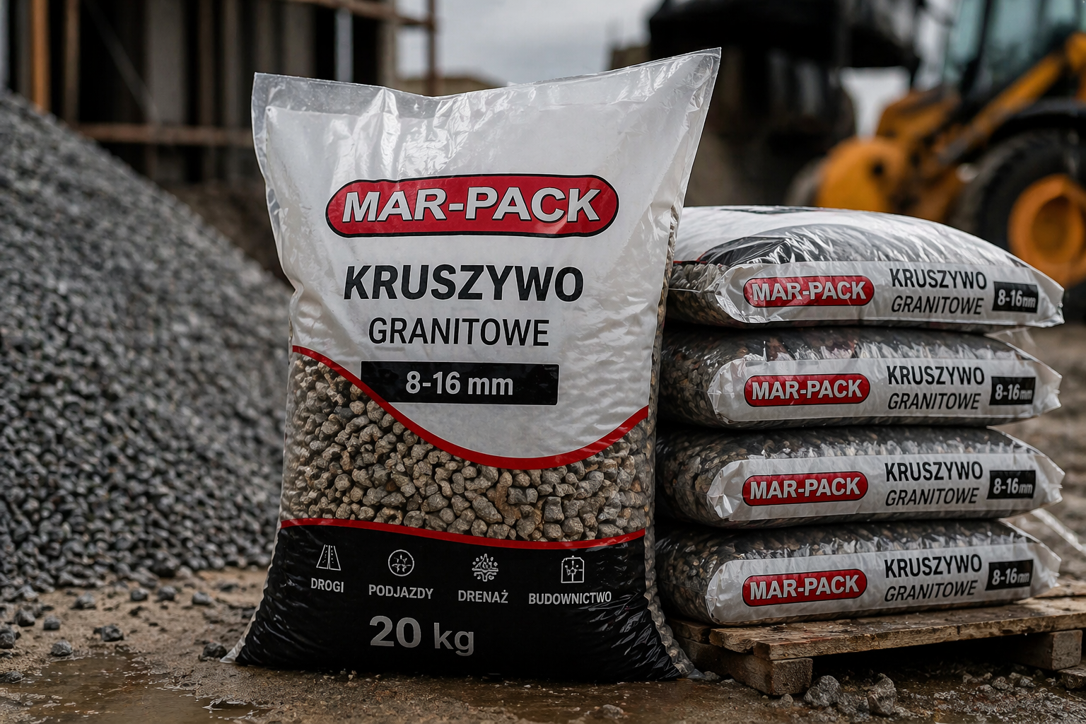 Profesjonalne worki foliowe na kruszywo z nadrukiem to połączenie trwałości, funkcjonalności i czytelnej prezentacji produktu w trudnych warunkach budowlanych. Dzięki zastosowaniu wysokiej jakości folii LDPE oraz odpornego nadruku fleksograficznego opakowanie zachowuje estetykę i wytrzymałość podczas transportu i magazynowania. Wyraźna grafika oraz solidna konstrukcja worka sprawiają, że produkt jest dobrze widoczny, bezpieczny i gotowy do sprzedaży.
