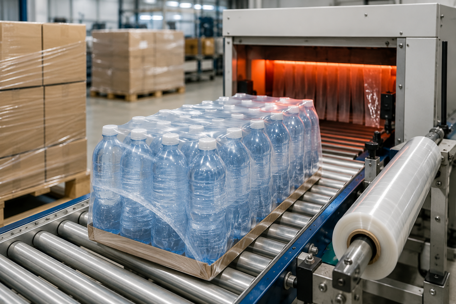 Folia termokurczliwa umożliwia stabilne i estetyczne pakowanie zbiorcze produktów, tworząc po obkurczeniu zwarte i uporządkowane pakiety. Rozwiązanie sprawdza się na **liniach pakujących, w produkcji, magazynowaniu i transporcie**, a parametry folii mogą być dopasowane do konkretnego produktu oraz procesu pakowania. **MAR-PACK** jako **PRODUCENT** przygotowuje folie według ustalonej specyfikacji klienta, również z możliwością wykonania **indywidualnego nadruku i logo firmy**.